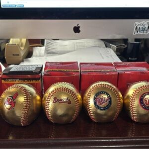 Gold Baseballs  with Team Logos